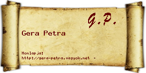 Gera Petra névjegykártya